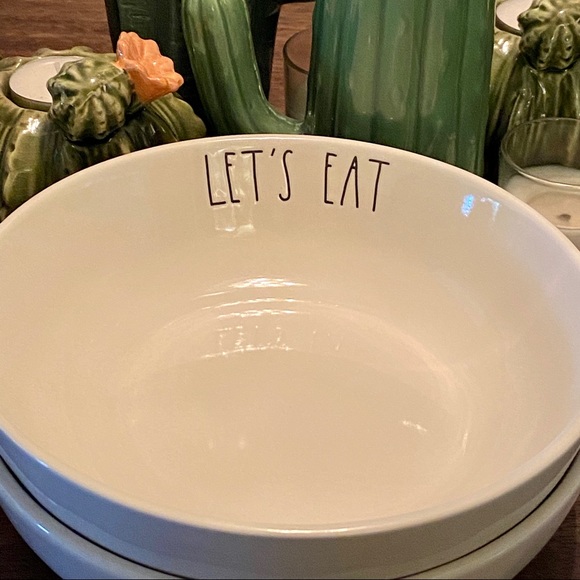 Rae Dunn Other - Rae Dunn LET’S EAT  8” Pasta Bowls Set of 2 NWT